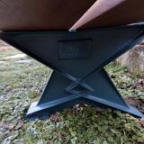 Designer garden bench with cast iron legs. Unique piece.
