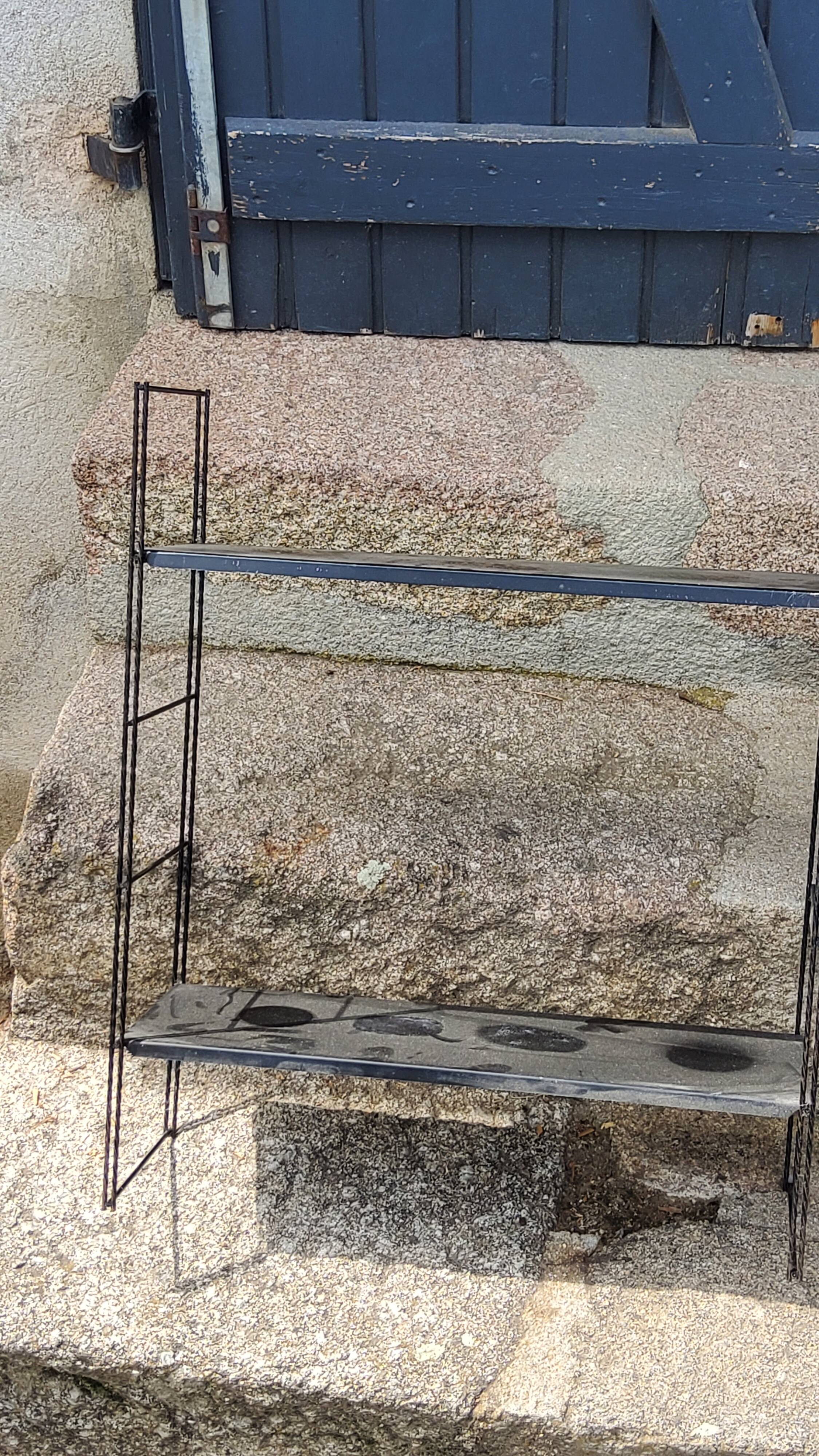 Vintage string wall shelf from the 60s in metal