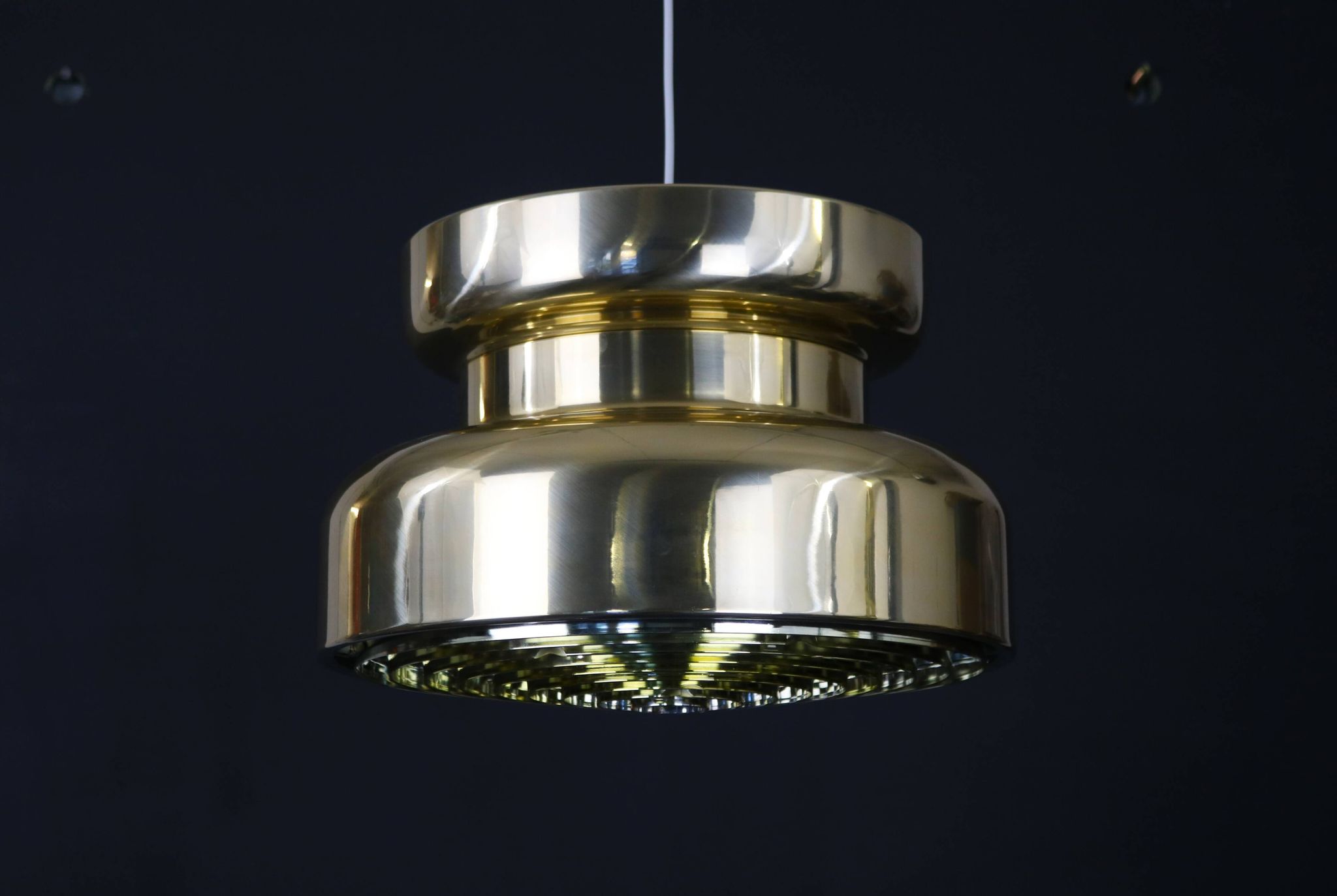 Golden Swedish design hanging lamp - XL - Carl Thore  ***  Sweden 1970 - Stylish lighting