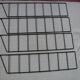 Vintage thong wall shelf, wood and black lace-up metal