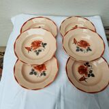 Lot de six assiettes creuses digoin Sarreguemine