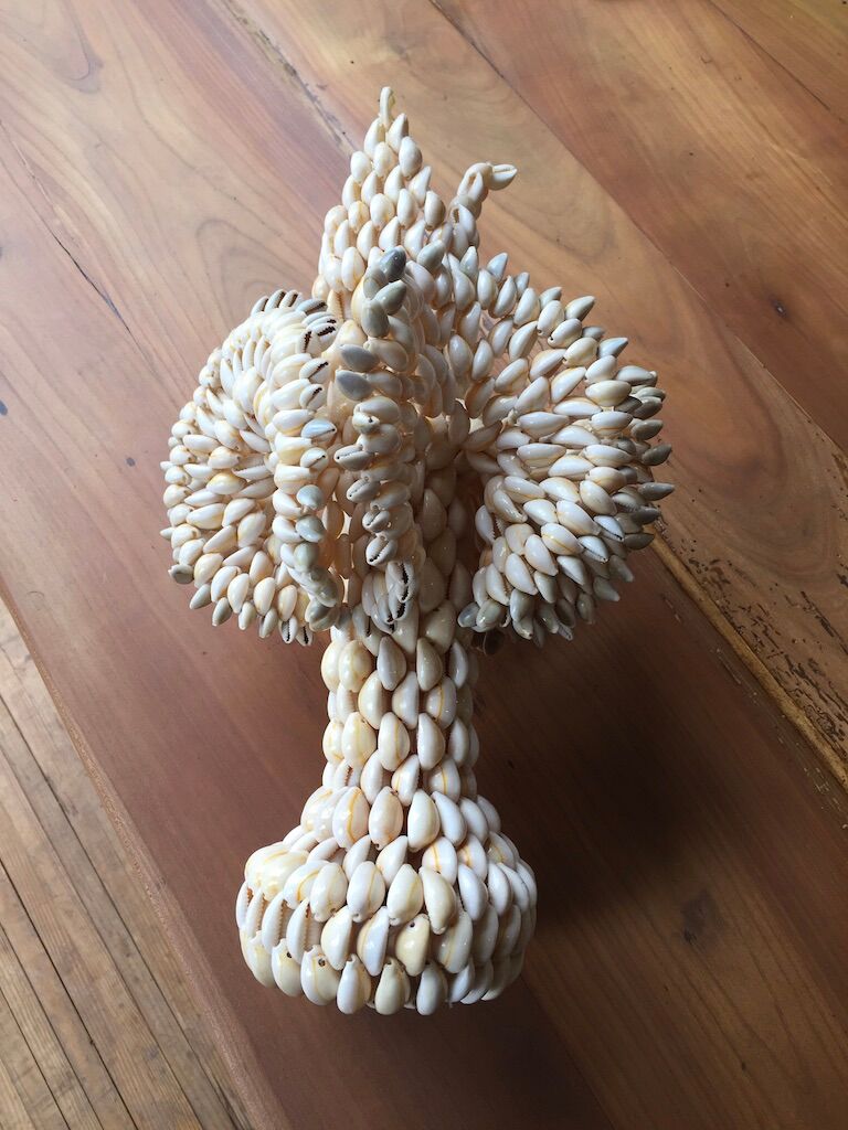 Old shell vase