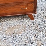 Vintage oak chest of drawers from the 50s with 4 drawers and compass feet