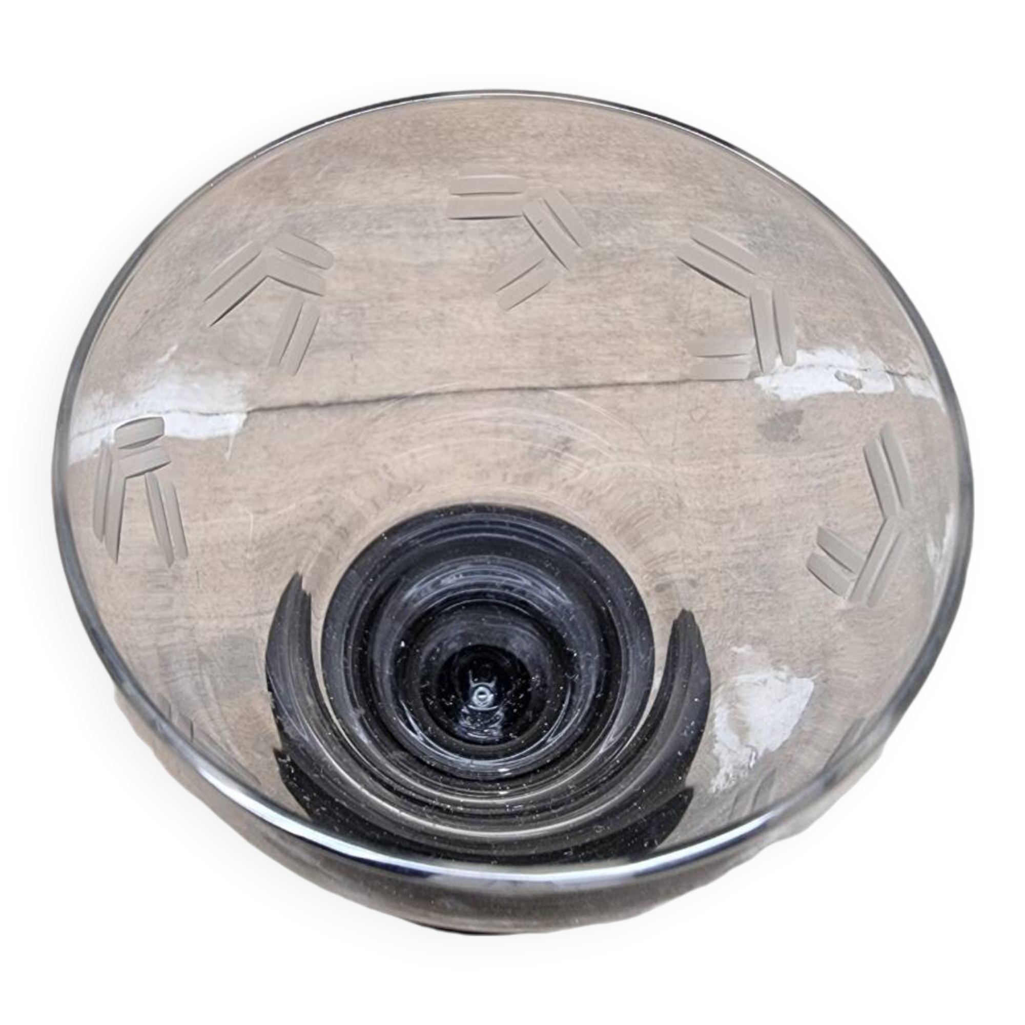 Set Of 4 Art Deco Wine Glasses With Black Base, 1930s