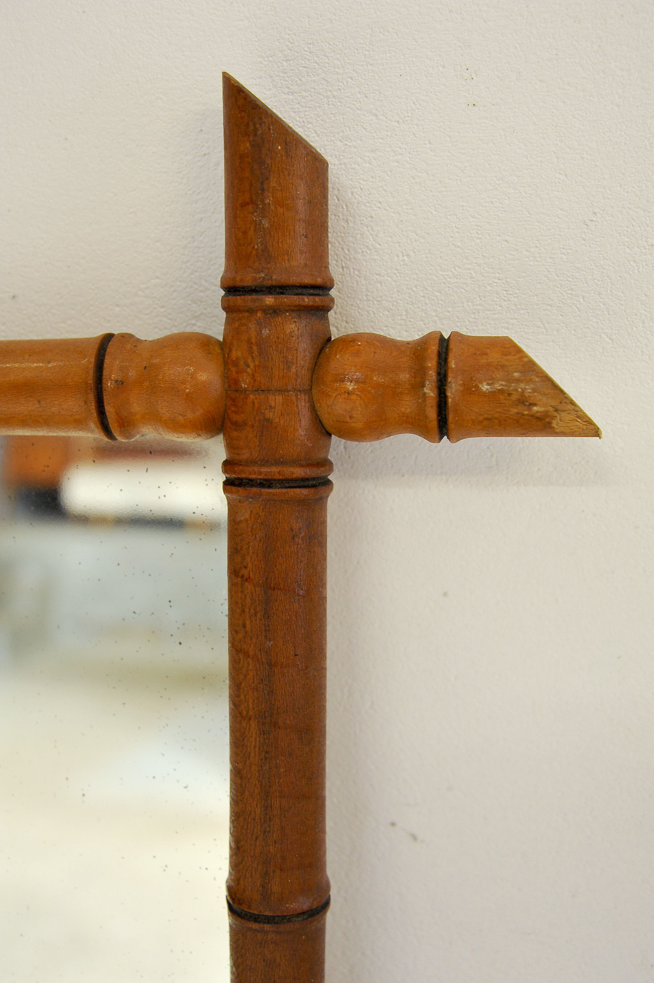 Pair of mirrors called carved wooden bamboo, France, circa 1930
