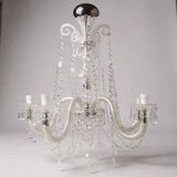 Prism chandelier - Five glass arms - Electric - c. 1890