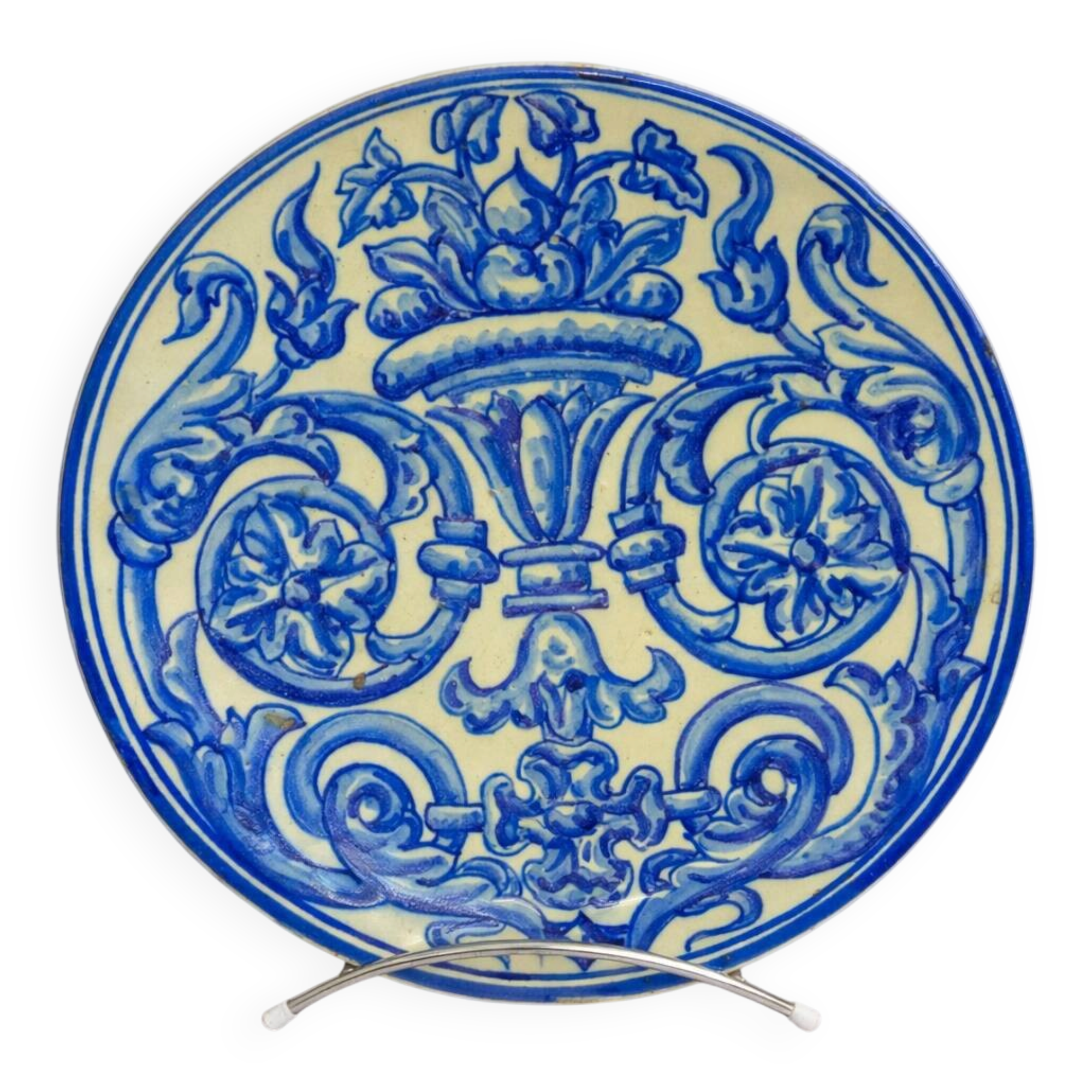 Spanish faience plate with blue decoration – 19th century