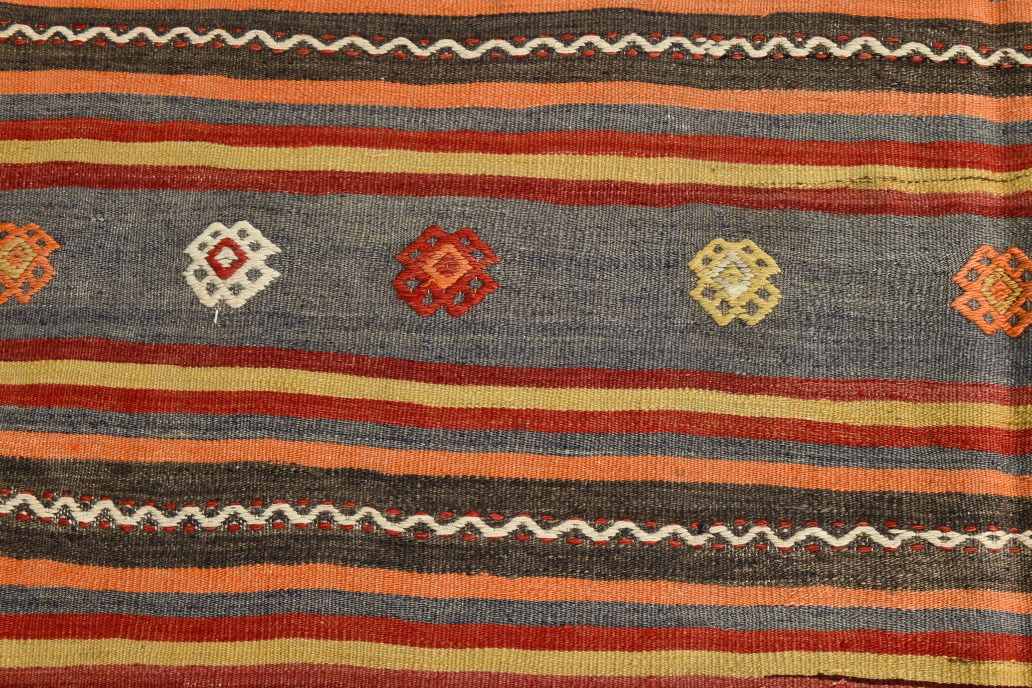 6x9 Striped Vintage Kilim Rug, Home Decor Carpet, 175x276Cm