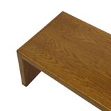 Minimalist vintage teak wood small solid bench