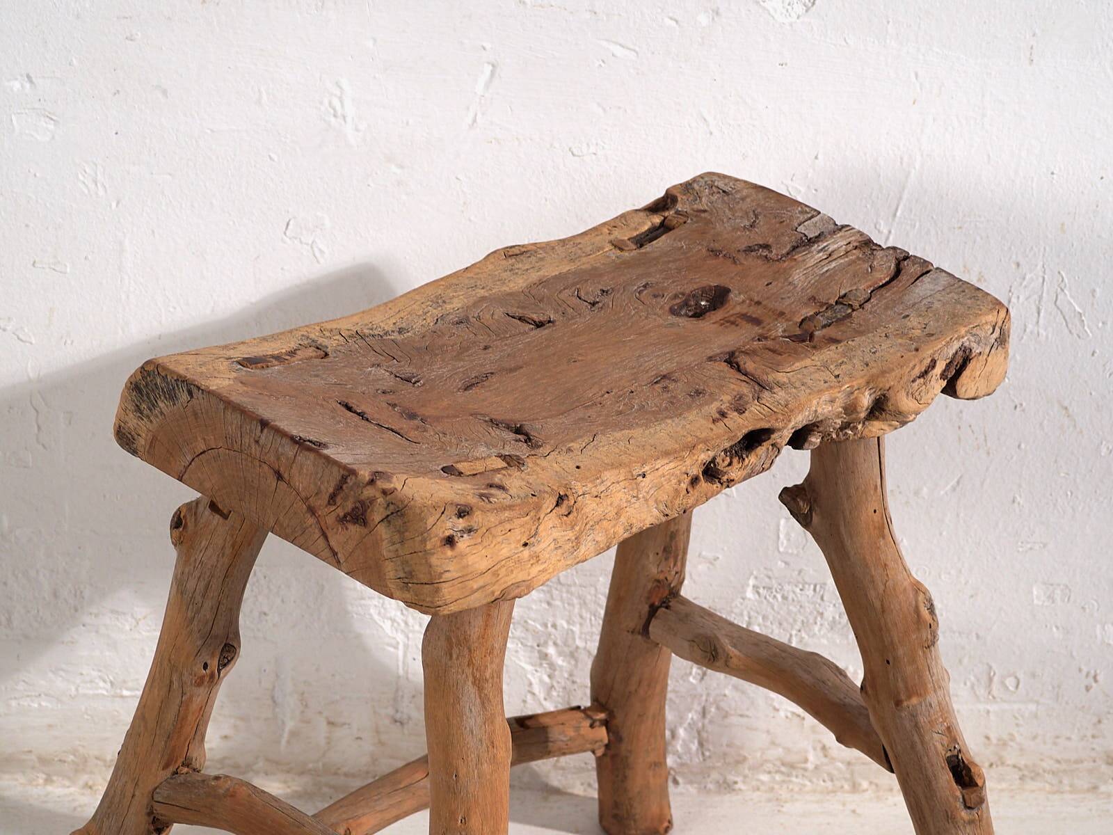 Antique stool in wabi-sabi style (c.1900) #3