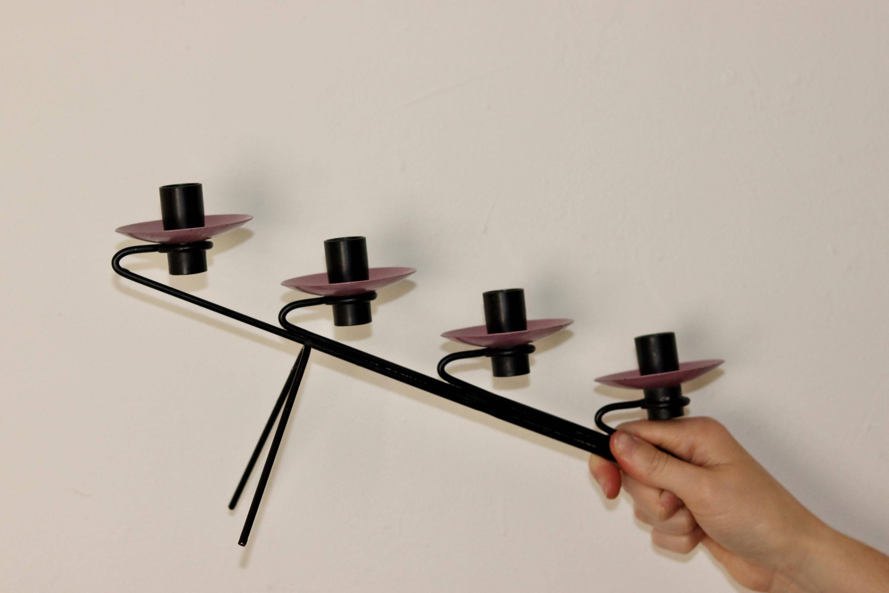 Vintage Metal Coasted  Candleholder