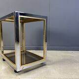 Italian brass and chrome drinks trolley