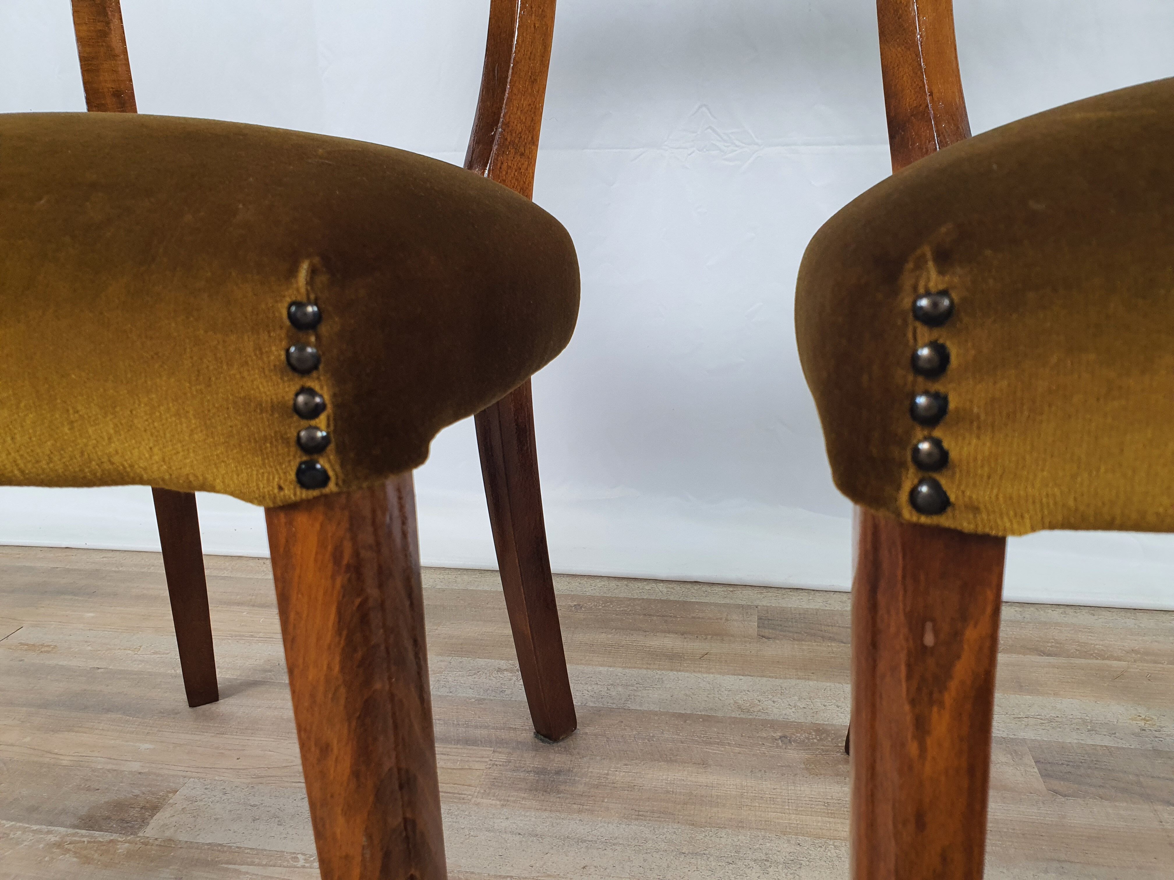 Set of two padded chamber armchairs