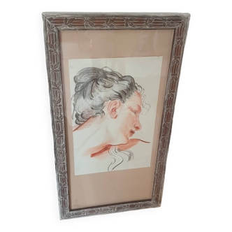 Wooden frame + drawing