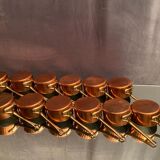 Suite of 12 tinned copper pans