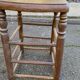 Vintage square stool made of solid wood from the 19th century, 55cm.