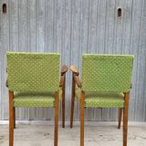 Paire de fauteuils bridge vintage 1950s pieds compas design