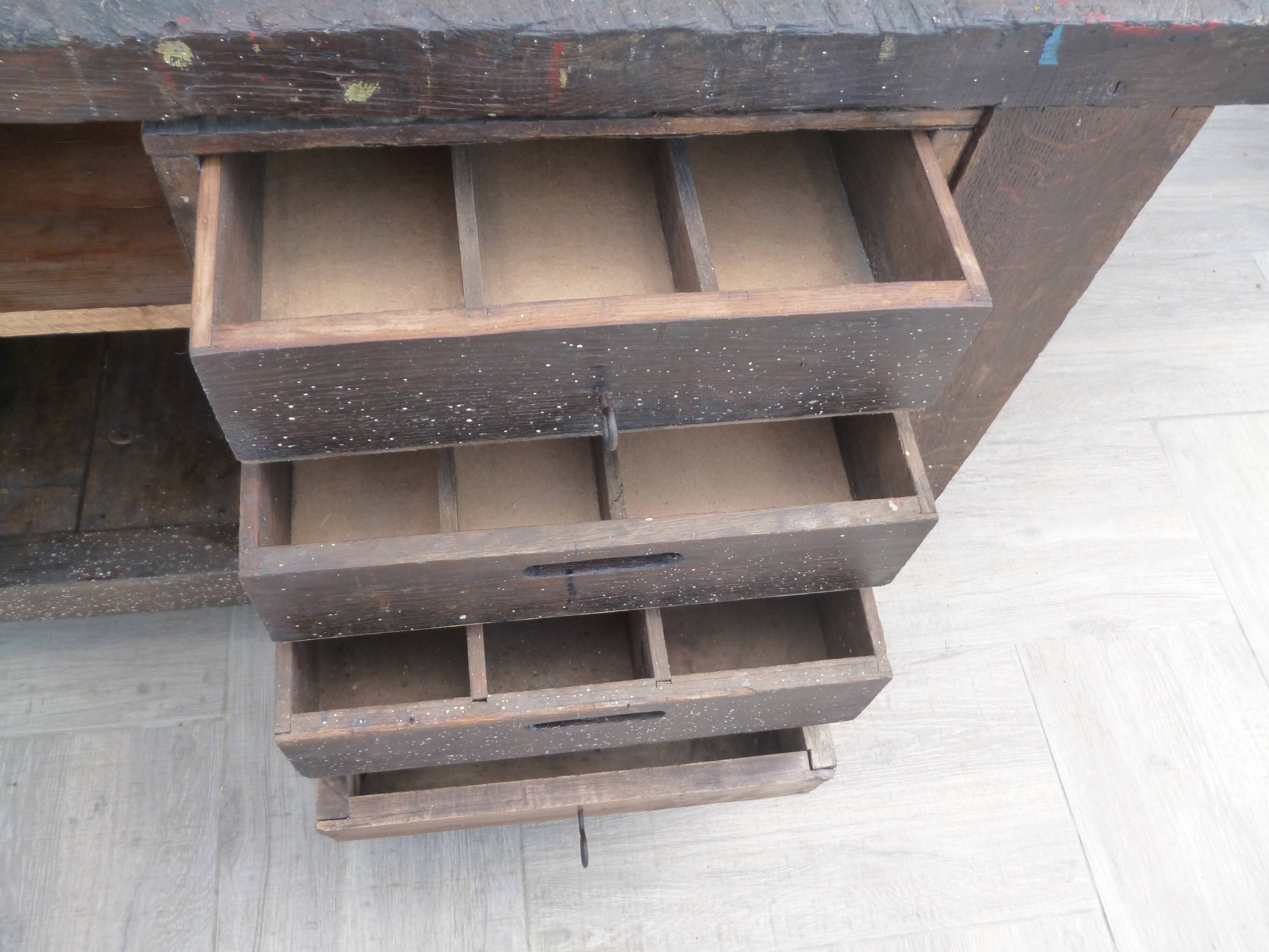 Old oak workbench