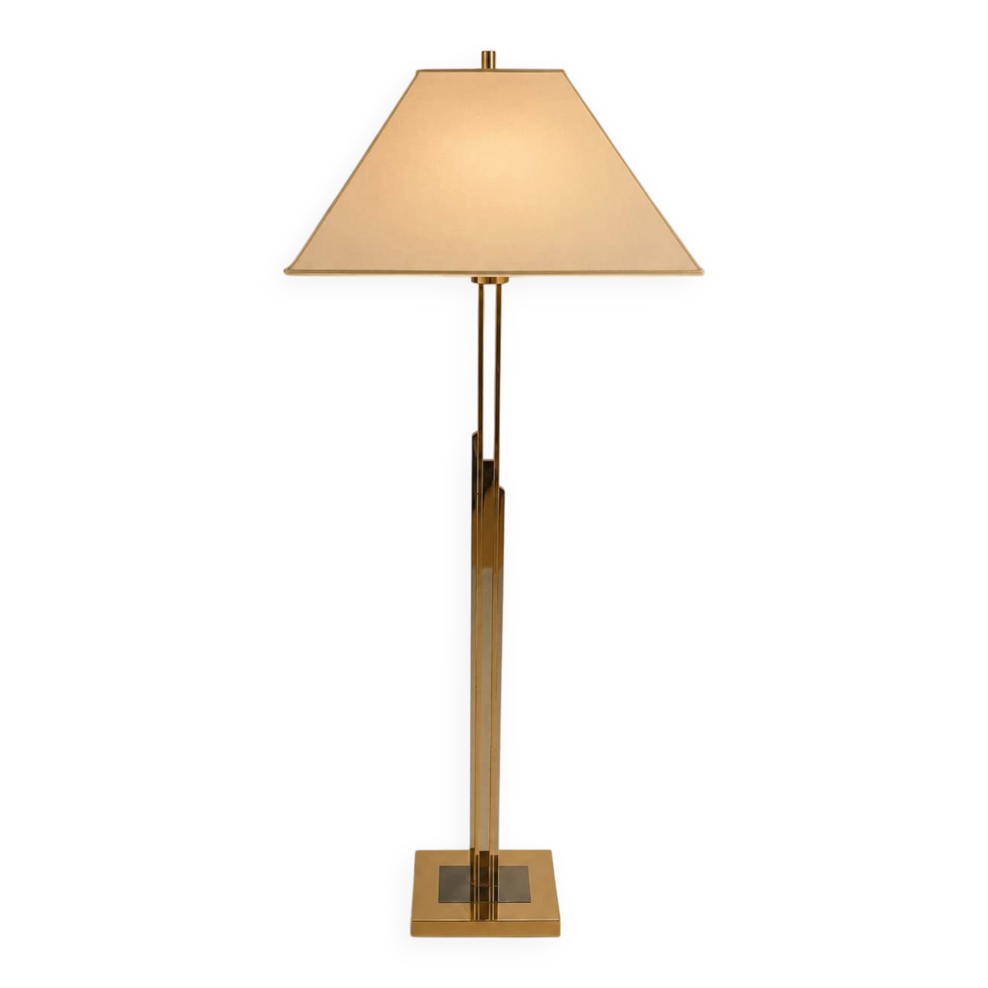 Large brass Hollywood Regency floor lamp, 1970s