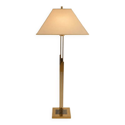 Grand lampadaire en laiton de style Hollywood Regency, années 1970