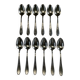Set of 12 tablespoons. Art Deco. Silver-plated metal.