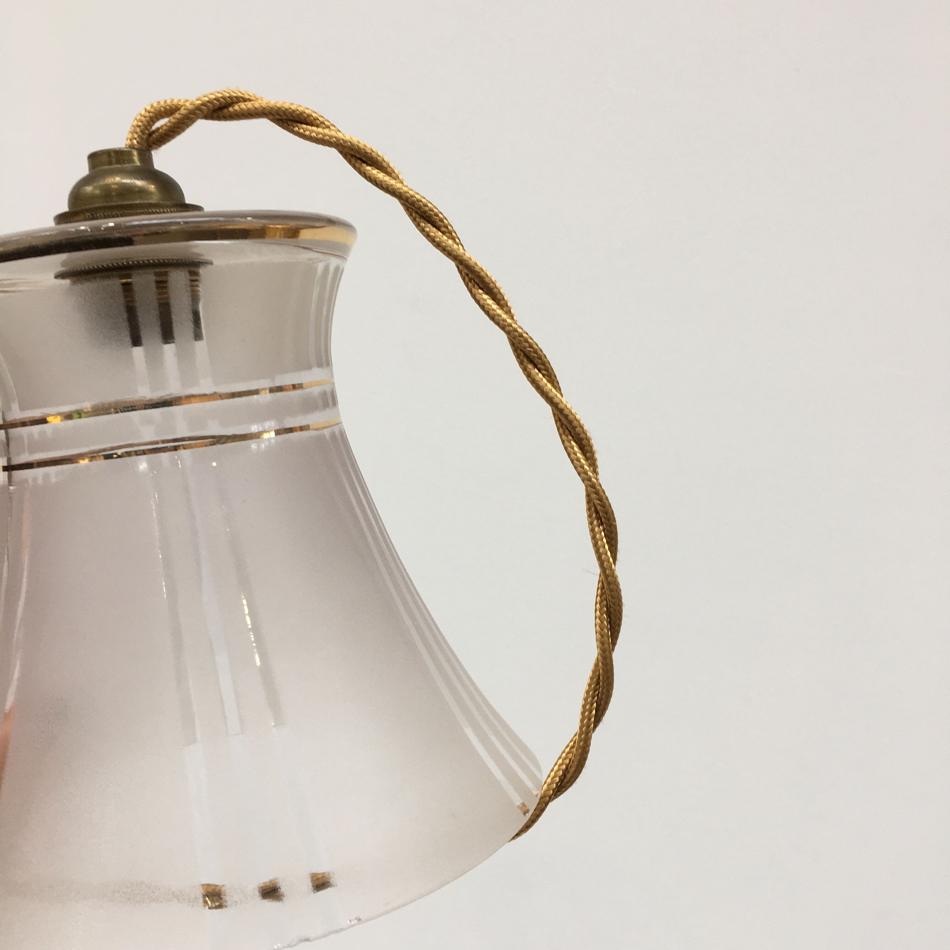 Art Deco hanging lamp in frosted glass
