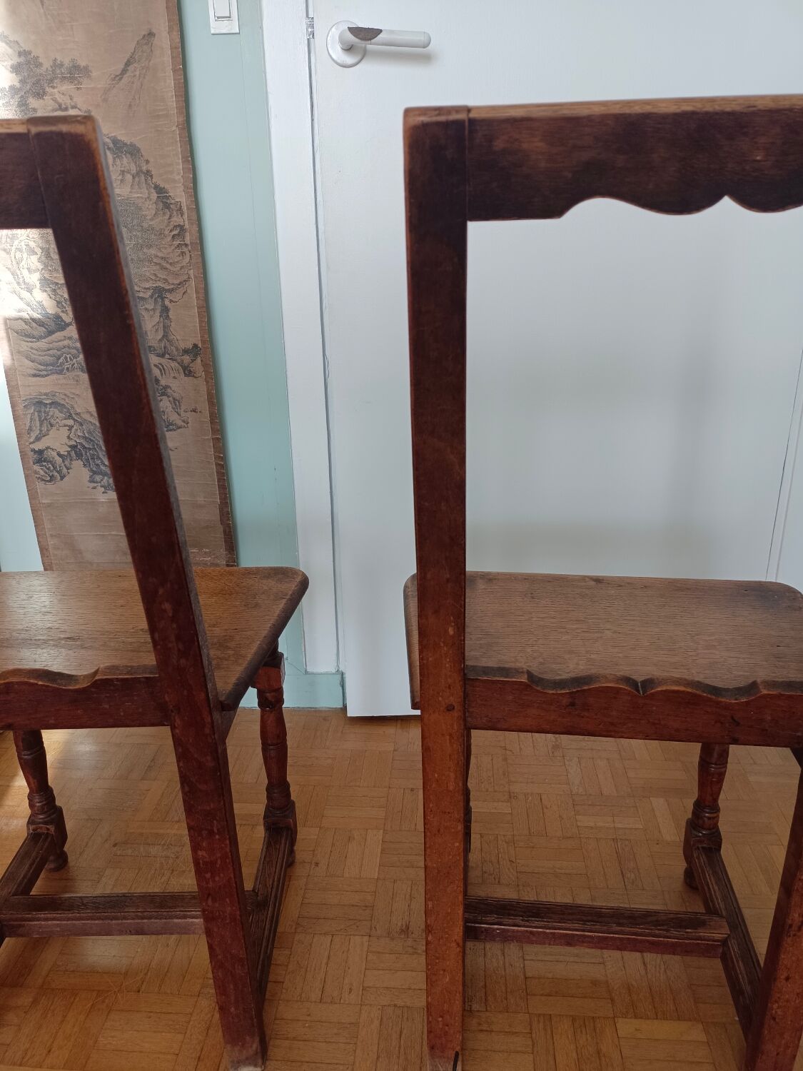 Two Lorraine oak chairs