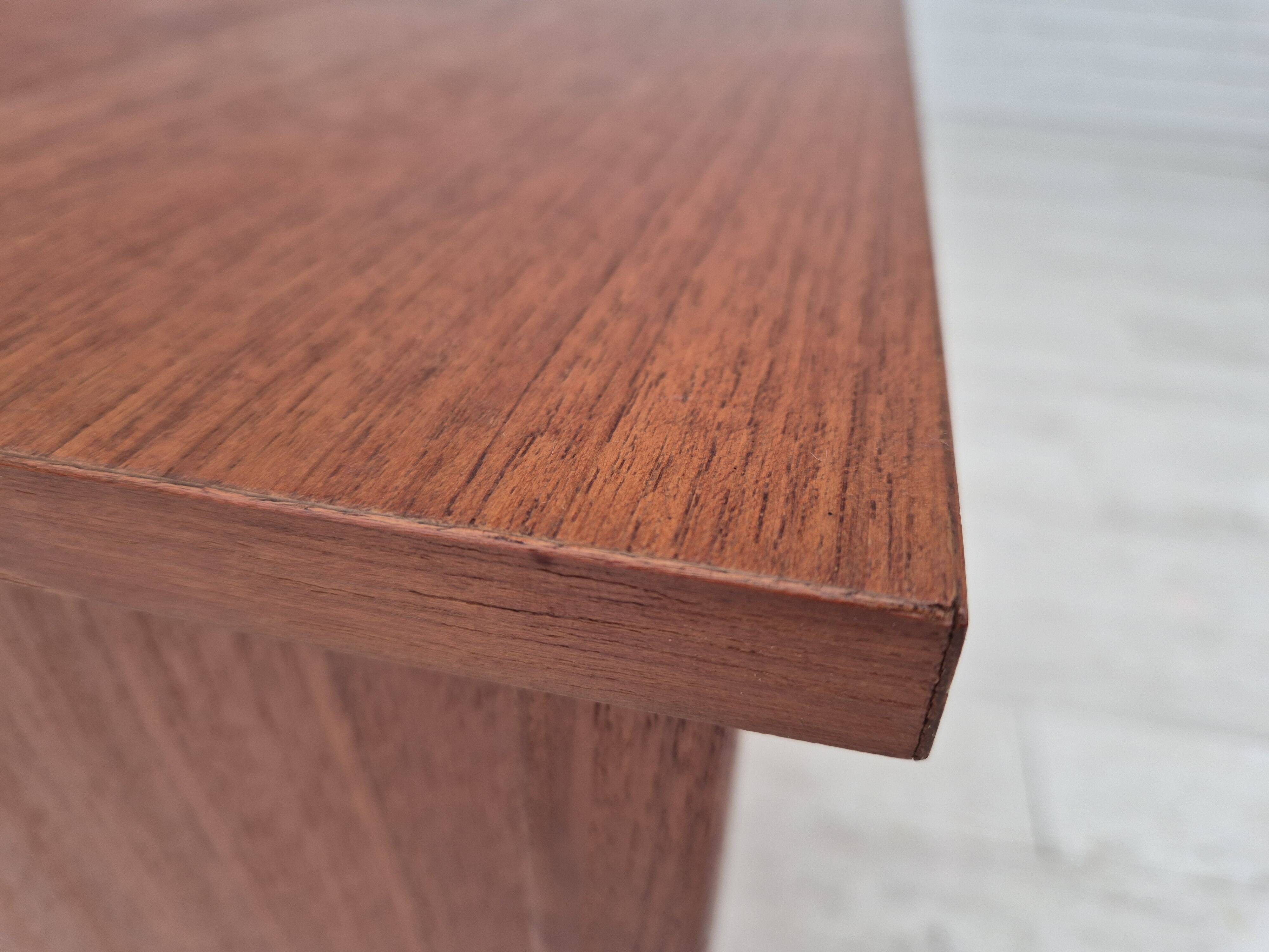 1970s, Danish chest of drawers, teak wood, rattan, original condition.