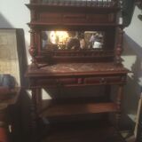Service Henri ll in walnut, marble top