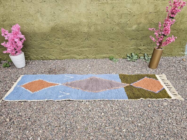 Moroccan runner rug 300cm x 70cm