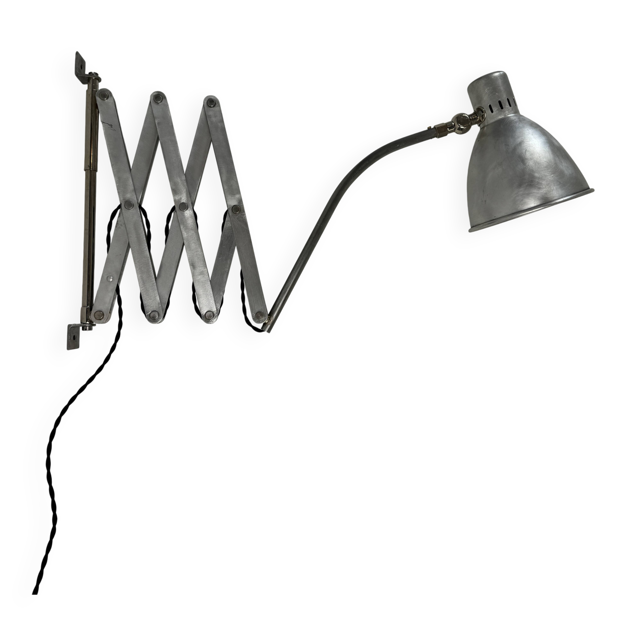 Old large industrial accordion wall lamp