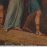 Peinture religieuse de la Passion du Christ à l'huile sur toile, Belgique vers 1900