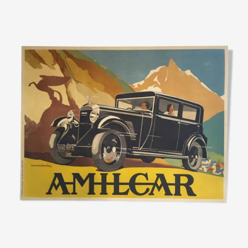 Original Amilcar automobile poster by Maurice Barbey 1932 - Large Format - On linen