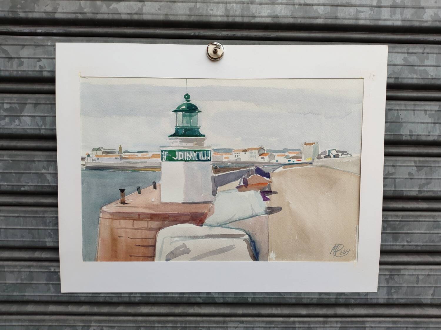 Watercolor by Michel Roubille, the island of Yeu 1987.