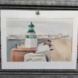 Watercolor by Michel Roubille, Yeu Island 1987.