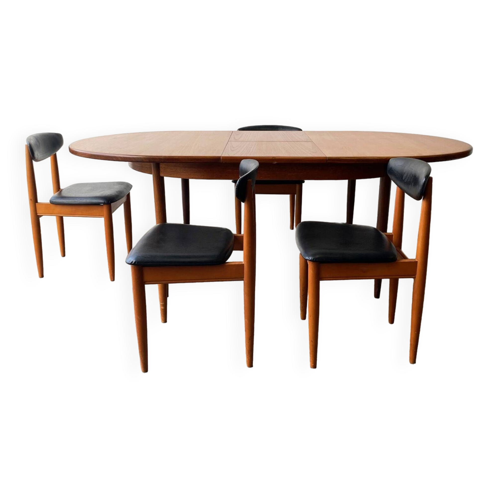 1960’s mid century G Plan dining table and 4 dining chairs by Schreiber