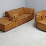 Leather modular sofa, 7 elements, 70s