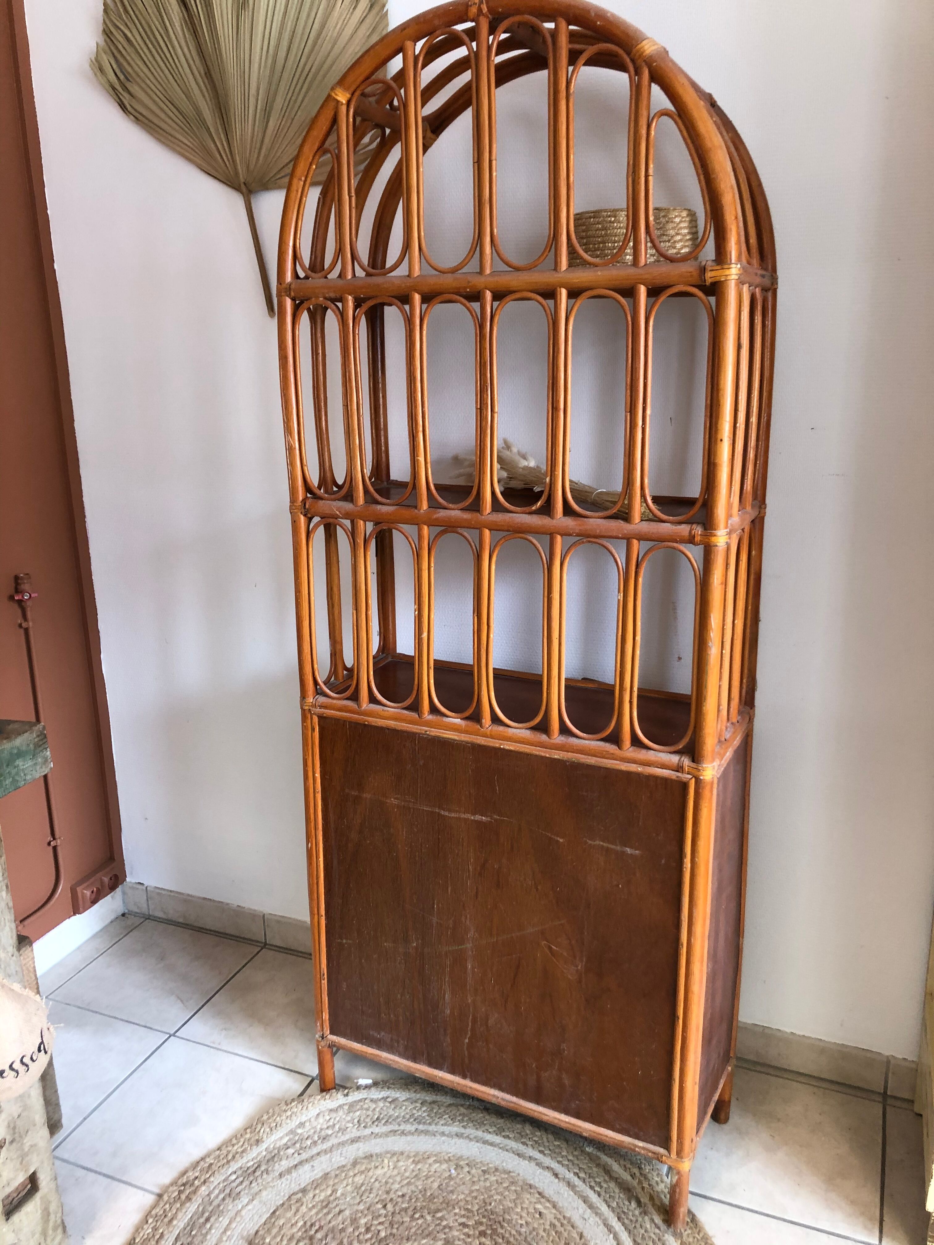 Vintage rattan shelf