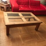 Wood and glass coffee table