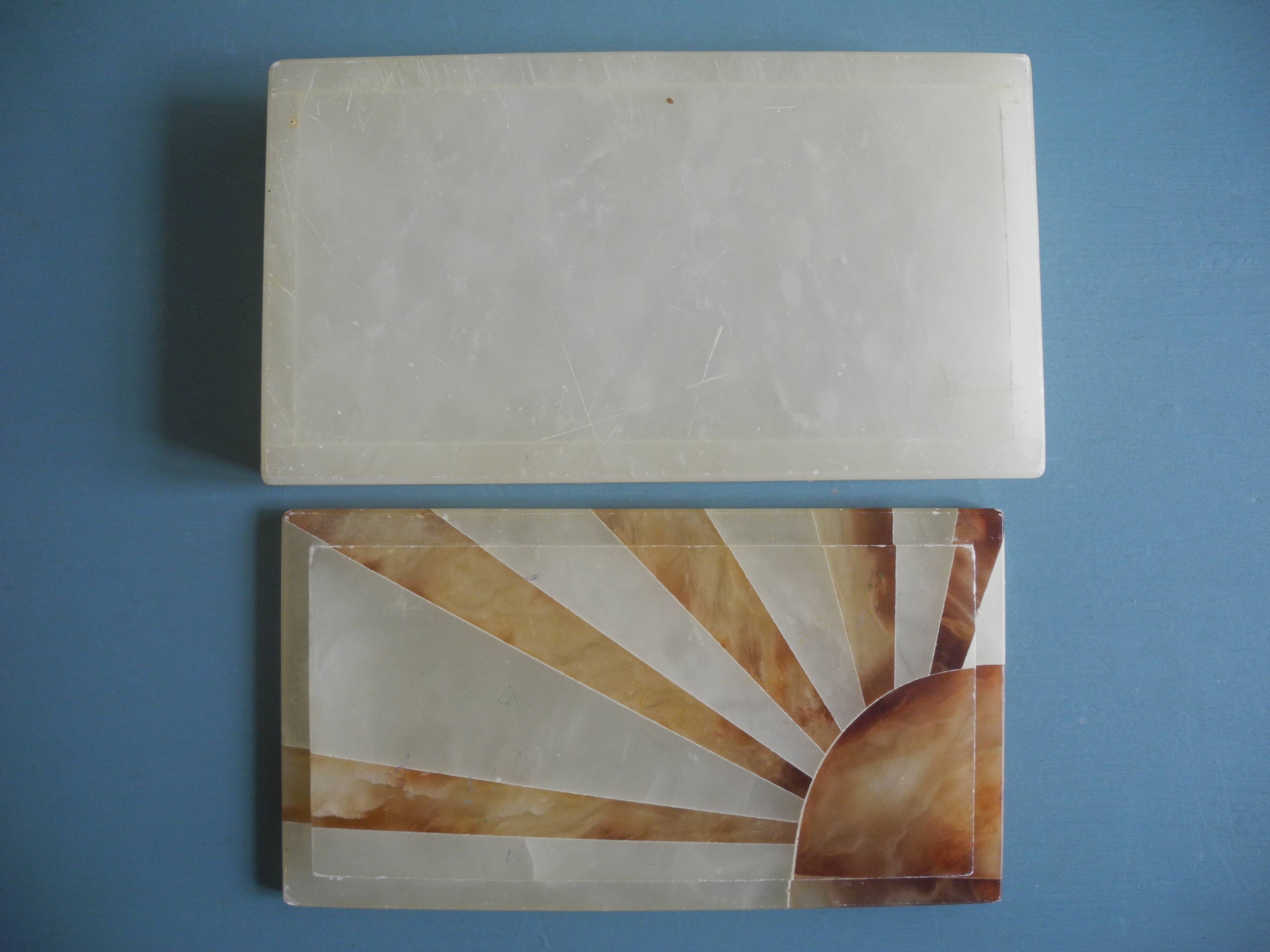 vintage Italian stone alabaster box Scaglione