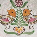 Assiette décor oiseaux signé