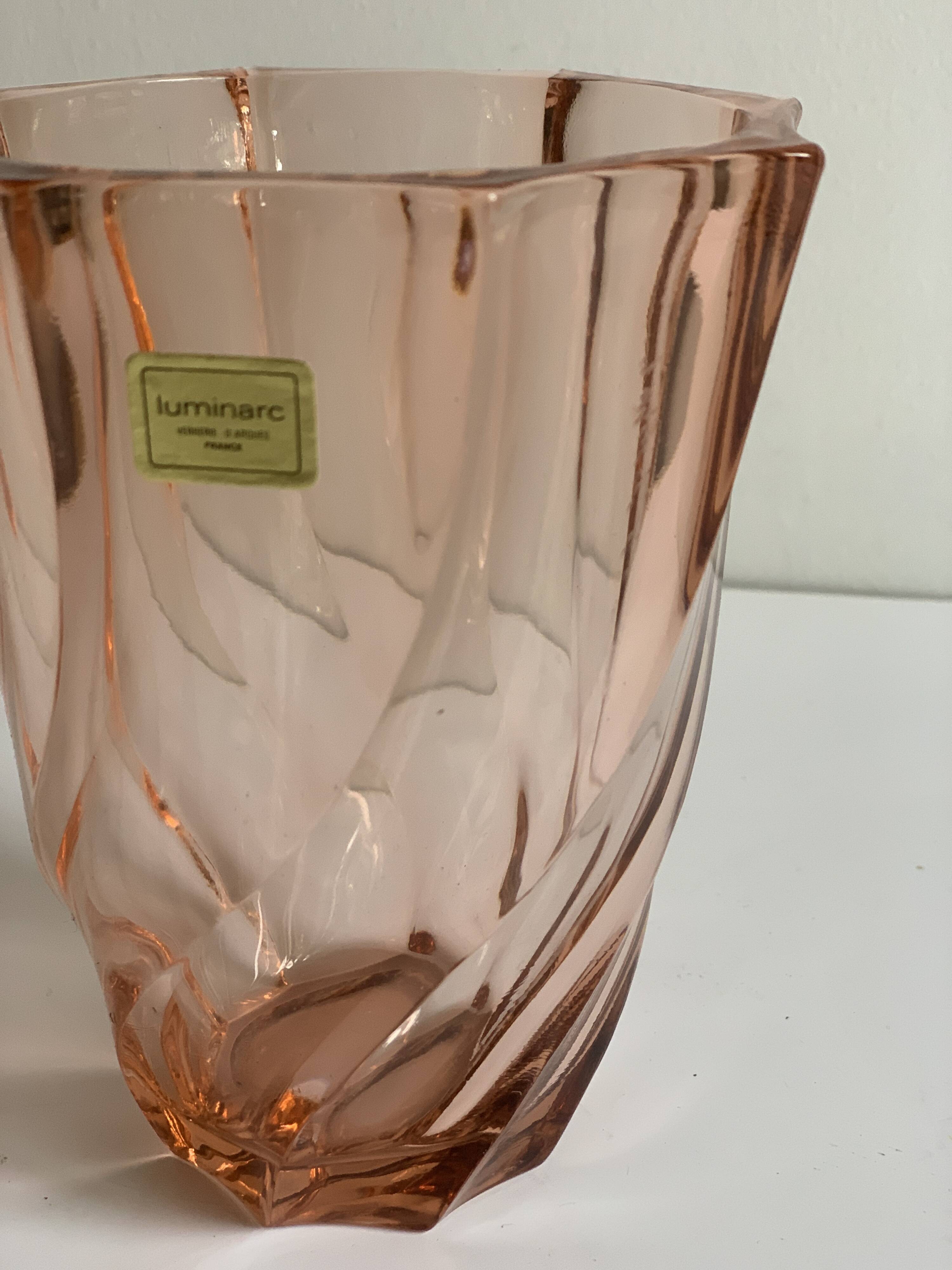 Pink glass vase