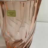 Vase verre rose