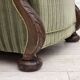 1950s, Danish relax armchair, green furniture velour, carved oak wood.