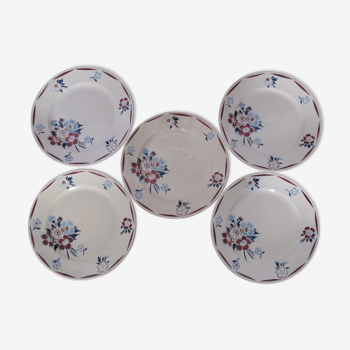 Set de 5 anciennes assiettes plates