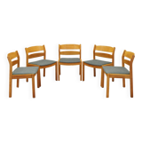 Ensemble de cinq chaises en frêne, design danois, années 1960, designer : Kurt Østervig, éditeur : FDB Møbler