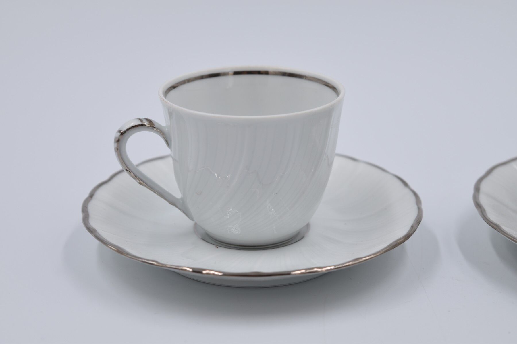 6 cups and under porcelain cup Bernardaud Limoges verdi model