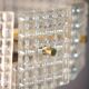 Vintage Embossed Glass Chandelier: 1970s Brass Pendant Lamp