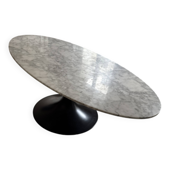 Oval marble coffee table