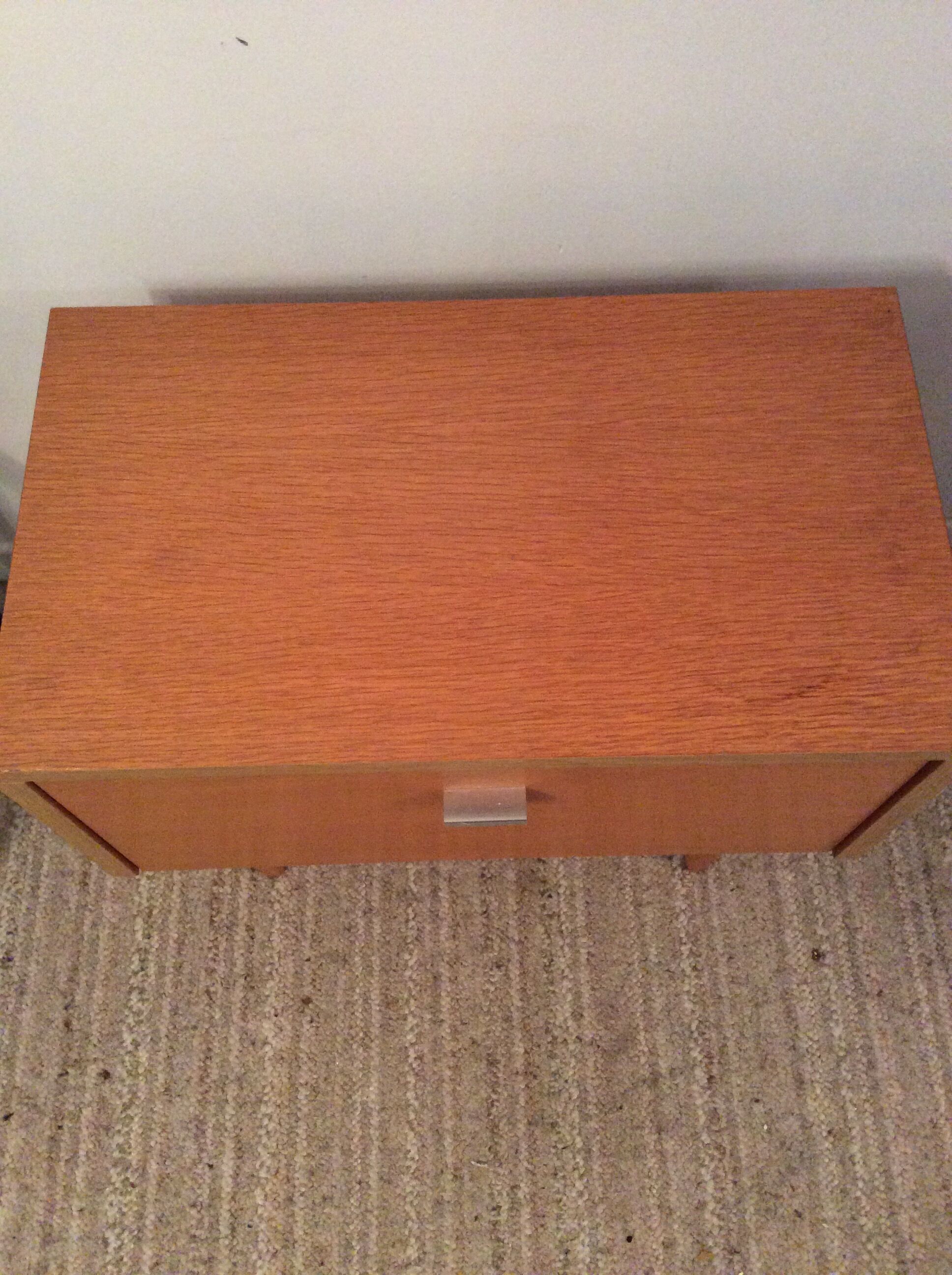 Vintage bedside of the 70s in blond wood